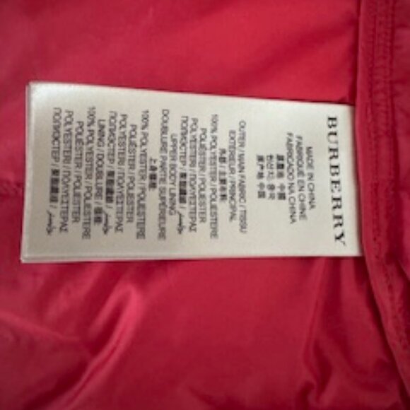 BURBERRY BRIT DALESBURY Red Quilted Down Puffer Jacket size L - Picture 6 of 15